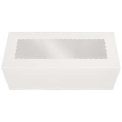 Cake Box Log with Window Scalloped