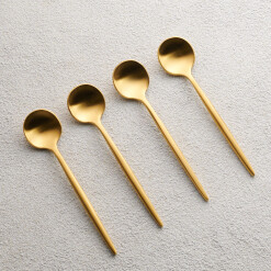 Vera Mini Spoons Matte Gold Set 4
