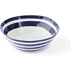 Riviera Bowl White Blue Medium